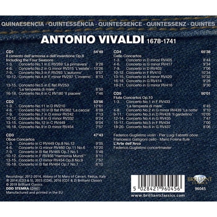 Quintessence Vivaldi: Four Seasons; Cello, Oboe & Flute Concertos - slide-1