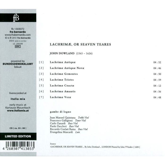 Dowland: Lachrimae or Seaven Teares - slide-1