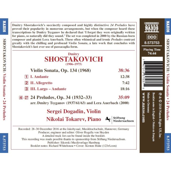 Shostakovich: Violin Sonata; 24 Preludes (arr. violin and piano) - slide-1