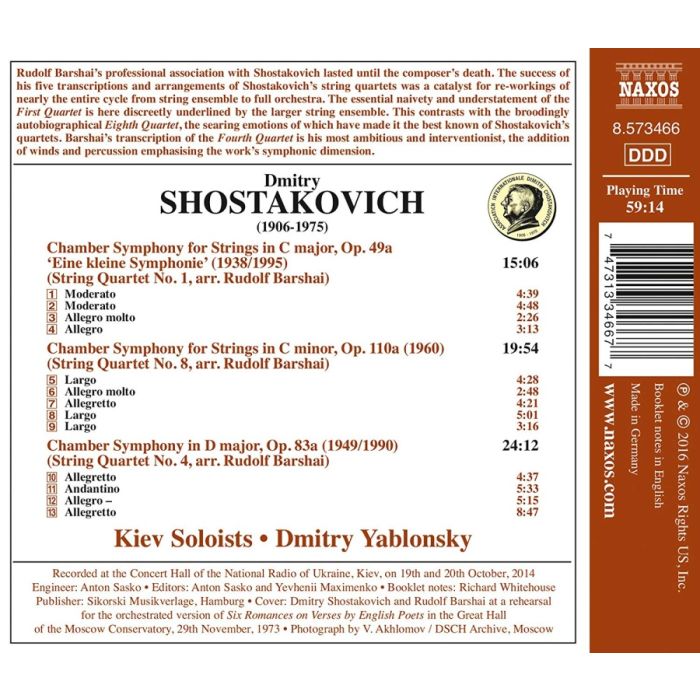 Shostakovich: Three Chamber Symphonies - slide-1