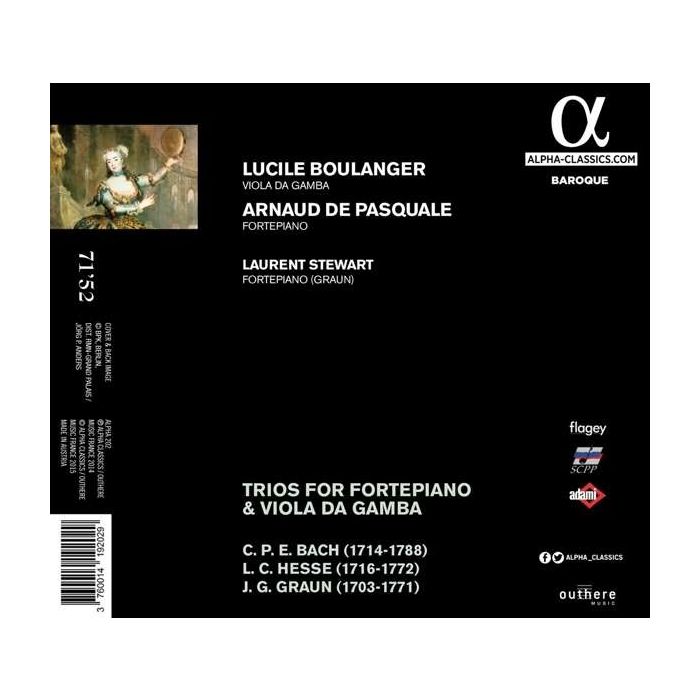 BACH CPE/ GRAUN/ HESSE Trios for Fortepiano & Viola da Gamba - slide-1