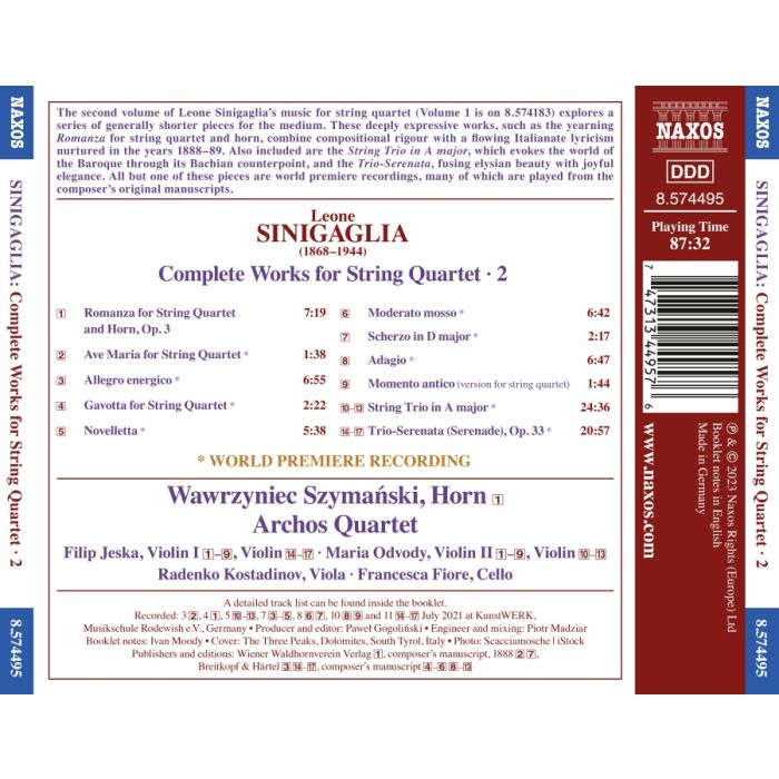 Sinigaglia: Complete Works for String Quartet Vol. 2 - slide-1