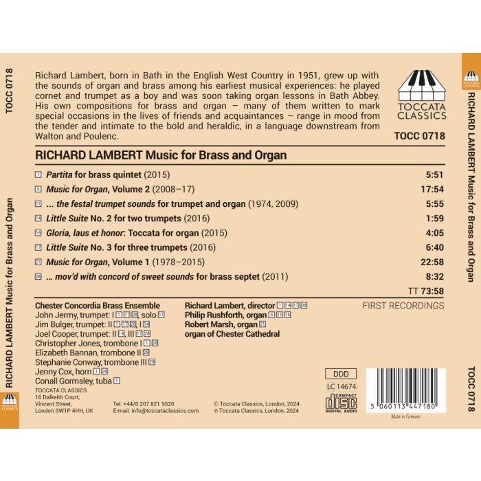 Lambert: Music for Brass and Organ - slide-1