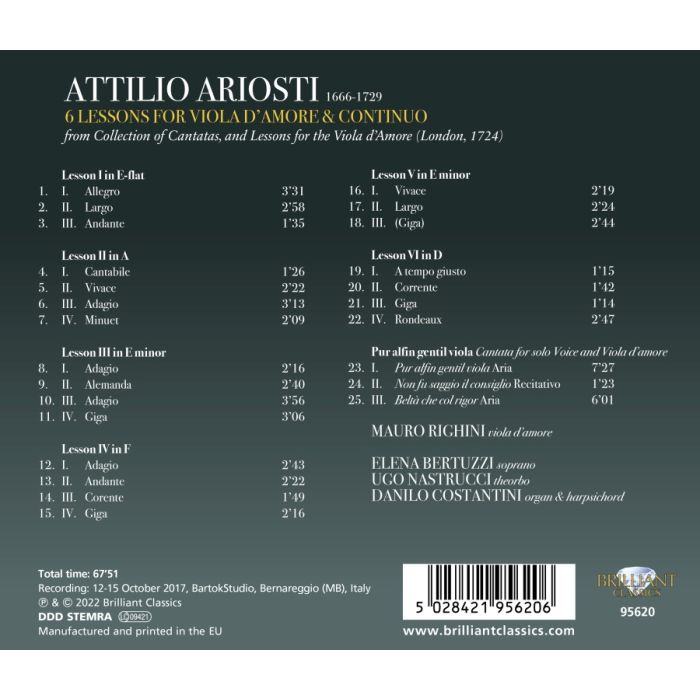 Ariosti: 6 Lessons for Viola d'amore & continuo - slide-1