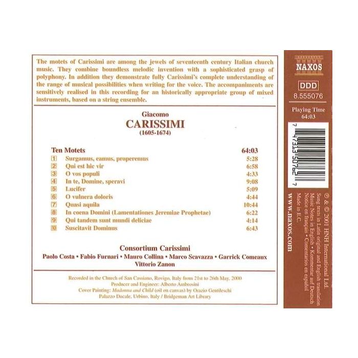 CARISSIMI: Ten Motets - slide-1