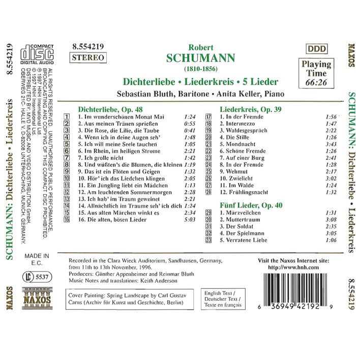 SCHUMANN: Dichterliebe & Liederkreis - slide-1