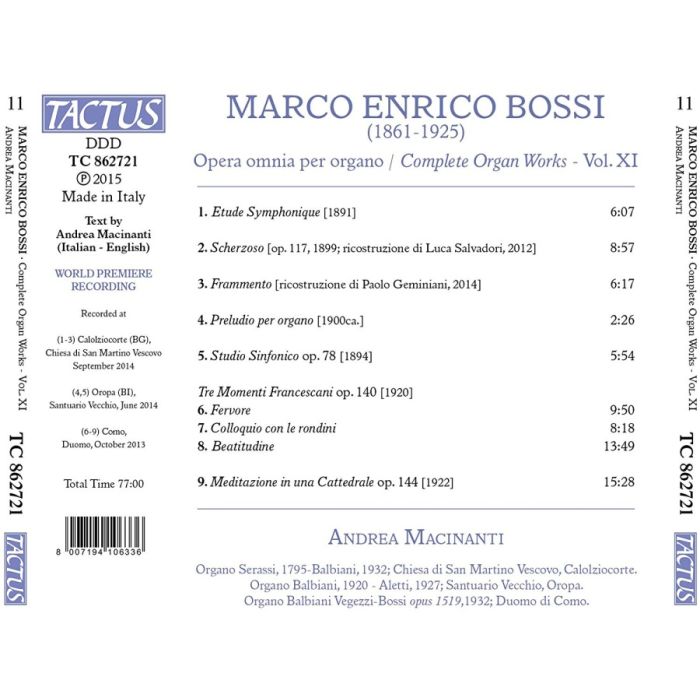 Bossi: Complete Organ Works Vol. 11 - slide-1