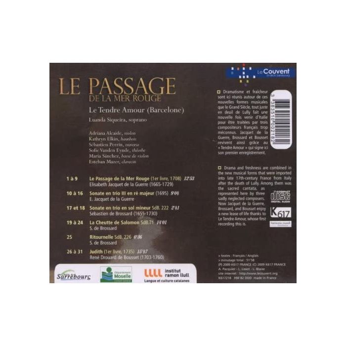Le passage de la mer Rouge - Cantates Spirituelles de J. de la Guerre, R. de Bousset, S. de Brossard - slide-1