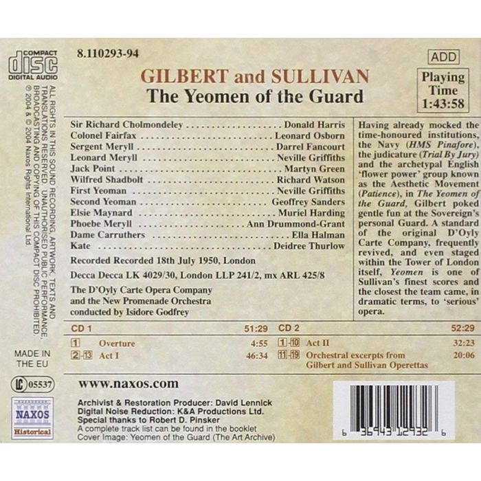 GILBERT & SULLIVAN:Yeomen of the Guard - slide-1