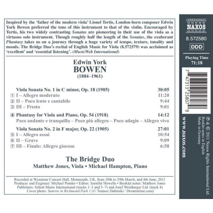 York Bowen: Viola Sonatas Nos. 1 and 2, Phantasy - slide-1