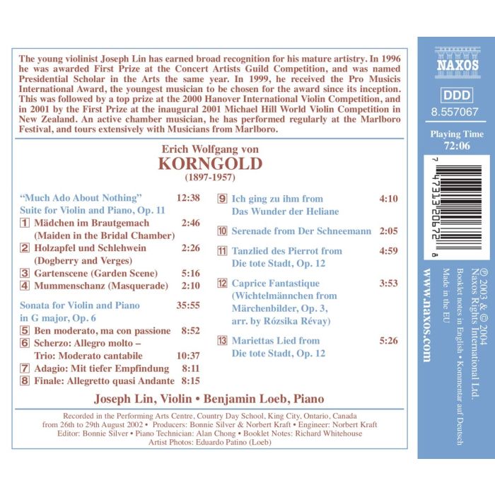 KORNGOLD: Violin Sonata; Die tote Stadt - slide-1
