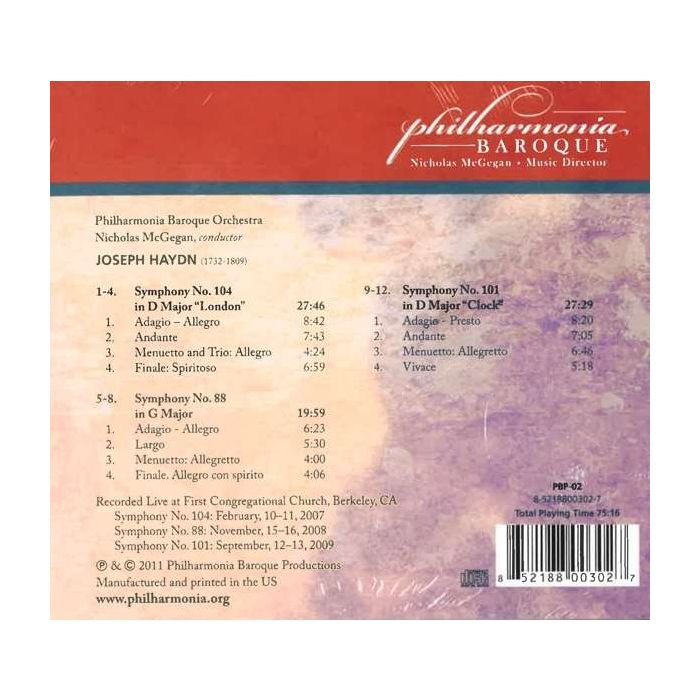 Haydn: Symphonies Nos. 104, 88 & 101 - slide-1