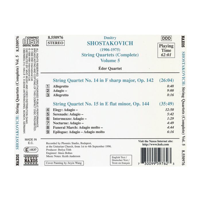 SHOSTAKOVICH: String Quartets Vol. 5, Nos. 14 and 15 - slide-1