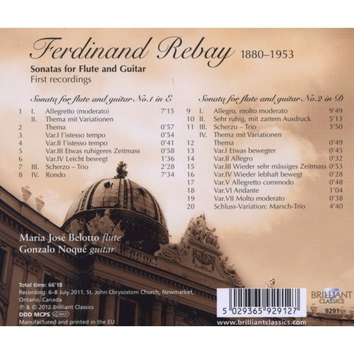 Rebay: Flute and guitar sonatas - slide-1