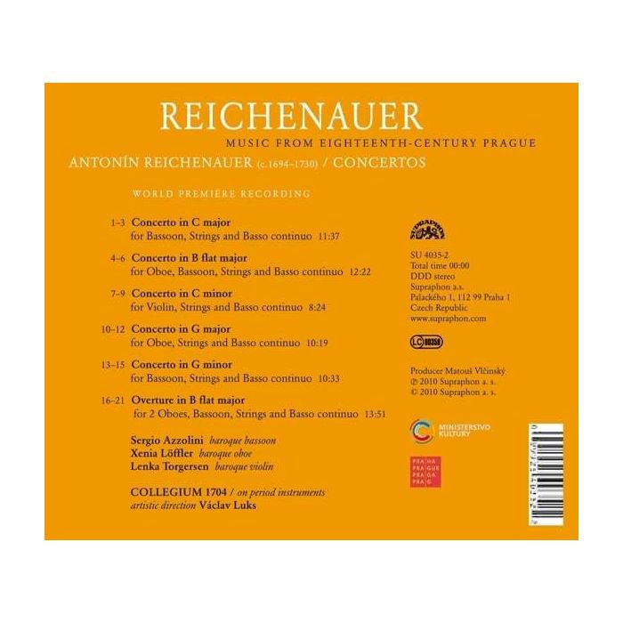 Reichenauer: Concertos for Oboe, Cello, Violin & Flute, Sonata for 2 trumpets, timpani & strings; Suite for two oboes, bassoon & strings - slide-1