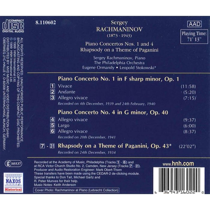 RACHMANINOV: Piano Concertos Nos.1-4 - slide-1