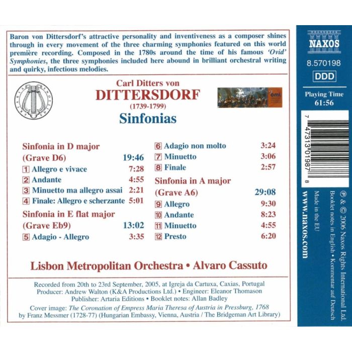 Dittersdorf: Symphonies - slide-1