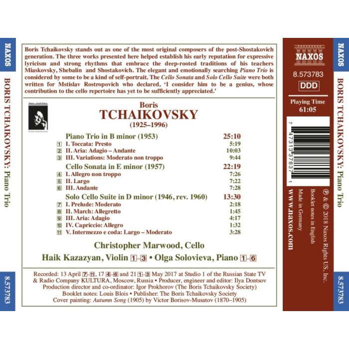 Tchaikovsky: Piano Trio; Cello Sonata; Solo Cello Suite - slide-1
