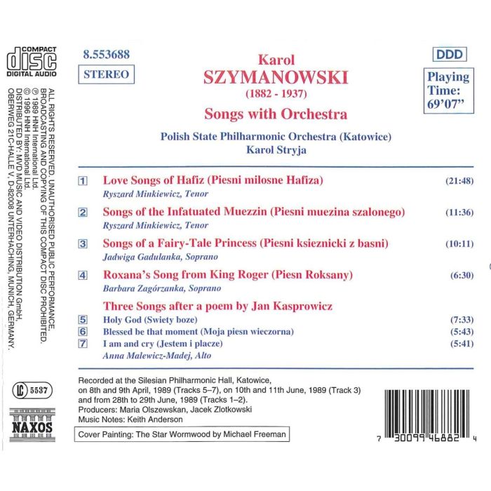 SZYMANOWSKI: Songs with Orchestra - slide-1