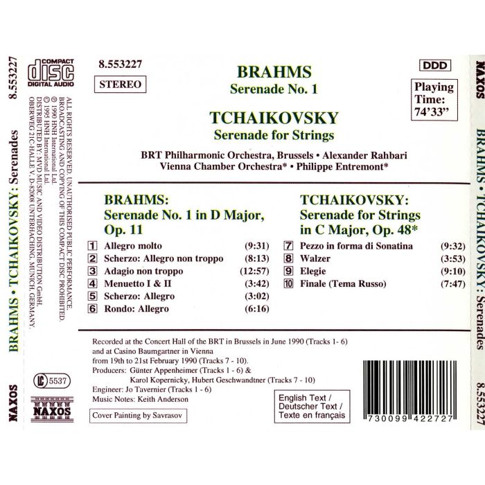 BRAHMS / TCHAIKOVSKY: Serenades - slide-1