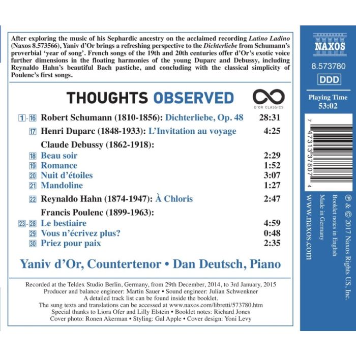 Thoughts Observed - Schumann/Duparc/Debussy/Hahn/Poulenc - slide-1