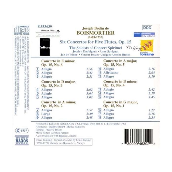 BOISMORTIER: 6 Concertos for Five Flutes, Op. 15 - slide-1