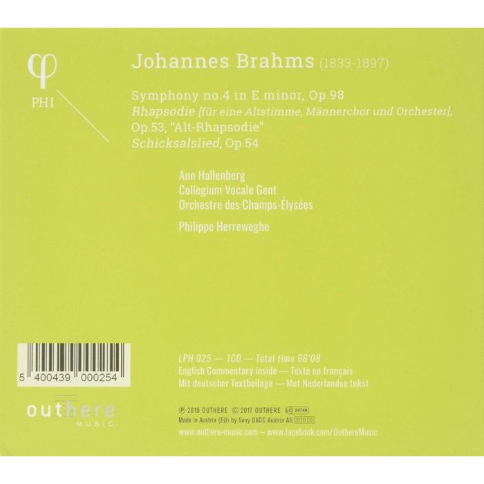 Brahms: Symphony No. 4; Alt-Rhapsodie; Schicksalslied - slide-1