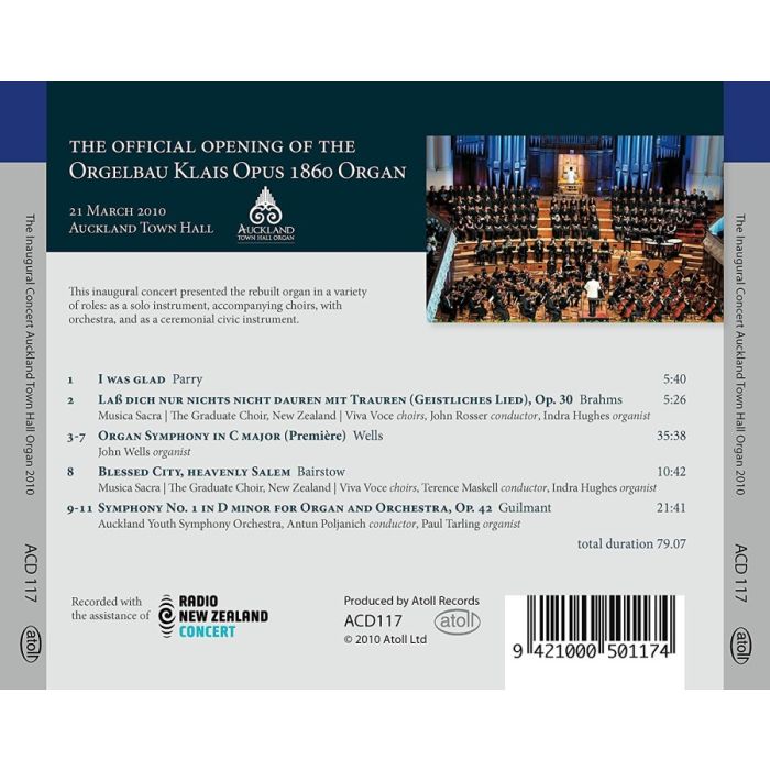 Auckland Town Hall Organ, Inaugural Concert 2010 - slide-1