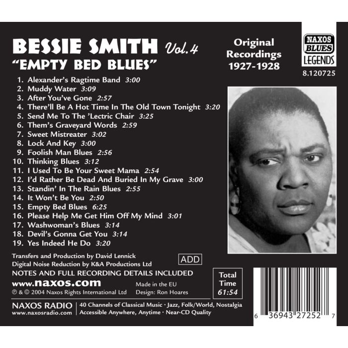 Bessie Smith ‎– Vol. 4 - Empty Bed Blues - Original Recordings 1927-1928 - slide-1