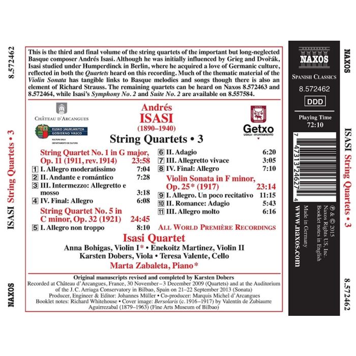 ISASI: String Quartets Vol. 3 - String Quartets Nos. 1 and 5 - slide-1