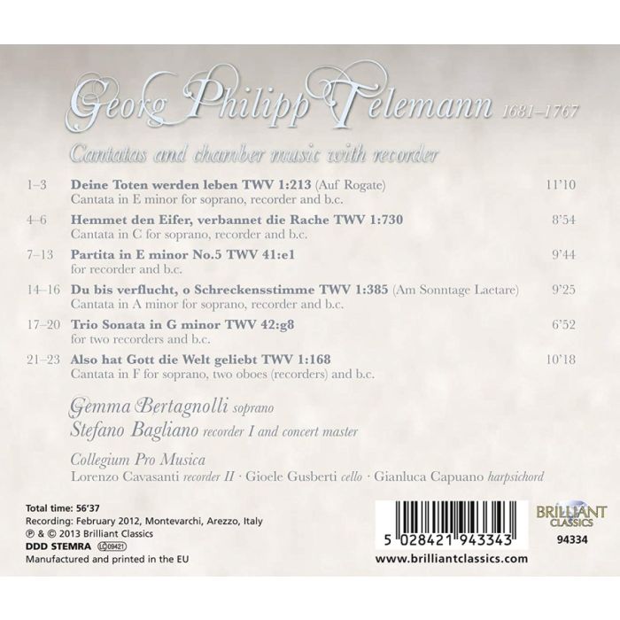 Telemann: Cantatas and Chamber Music with Recorder - slide-1