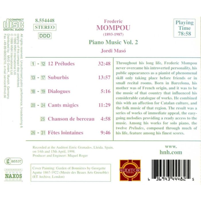 MOMPOU: Piano Music vol. 2 - slide-1