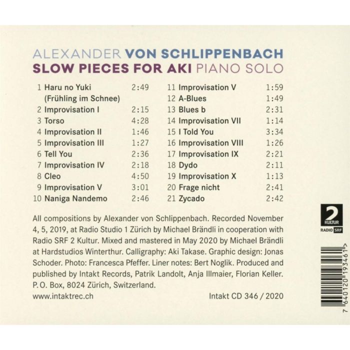 Alexander von Schlippenbach: Slow Pieces For Aki - slide-1