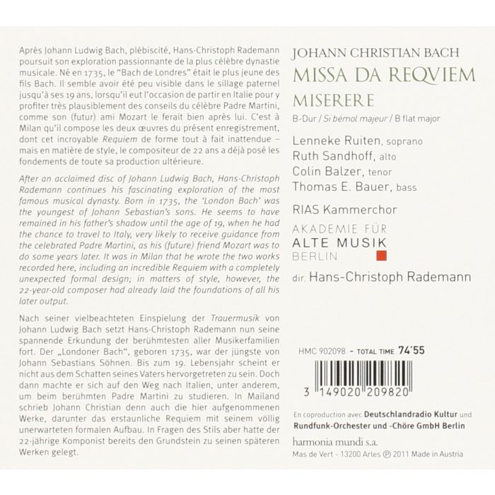 Bach, J.C.: Missa da Requiem, Miserere B-dur - slide-1