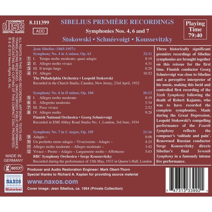 Sibelius: Symphonies Nos. 4, 6 and 7 - slide-1
