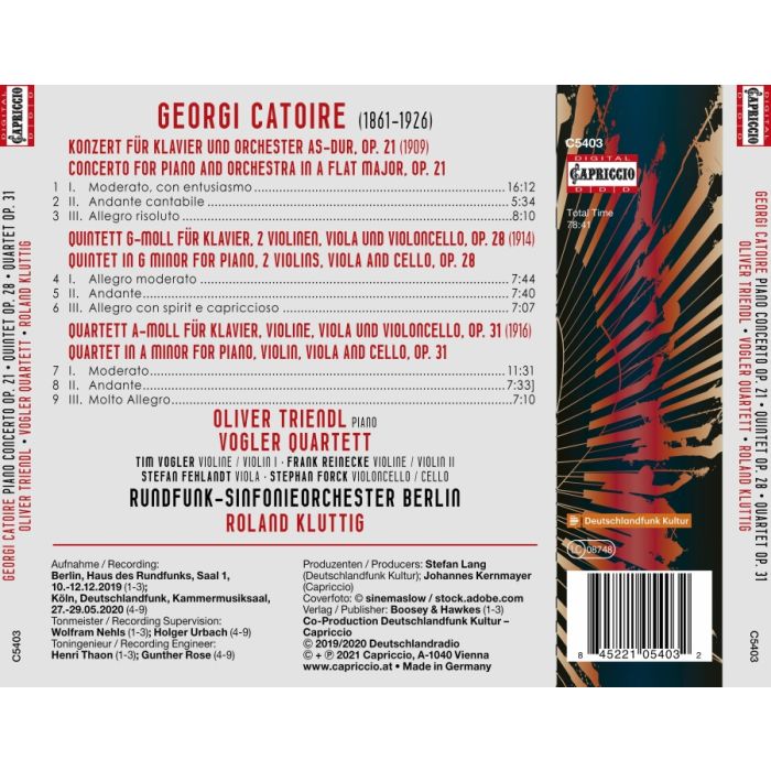Catoire: Piano Concerto; Piano Quintet; Piano Quartet - slide-1