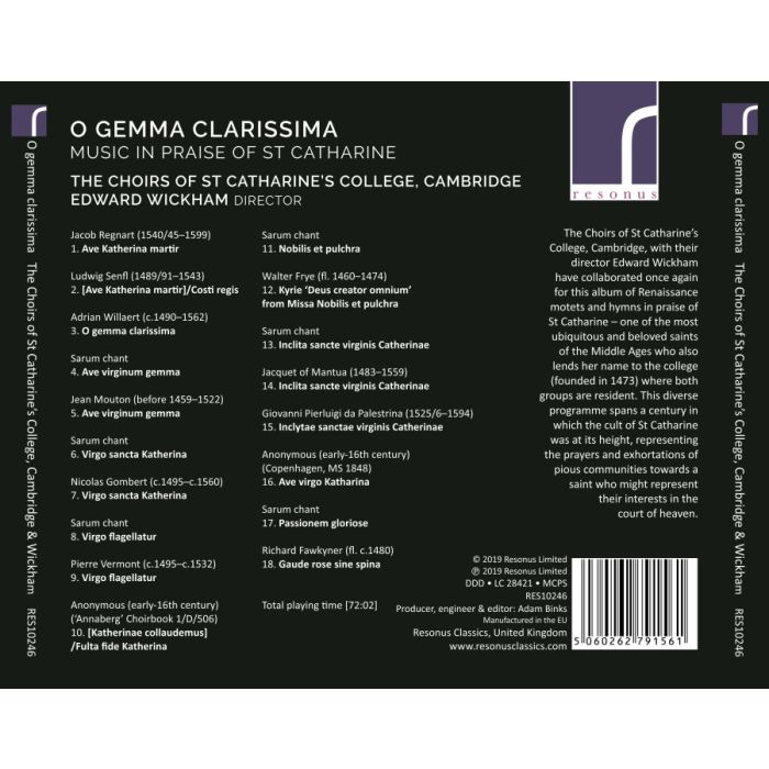 O gemma clarissima, Music in Praise of St Catharine - slide-1
