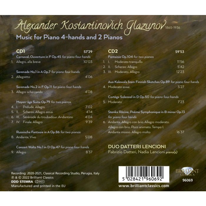 Glazunov: Music for Piano 4-hands and 2 Pianos - slide-1