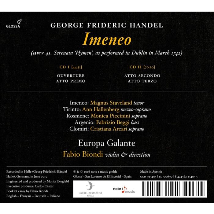 Handel: Imeneo (Serenata 