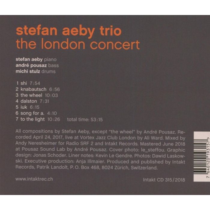 Stefan Aeby Trio/Pousaz/Stulz:: The London Concert - slide-1