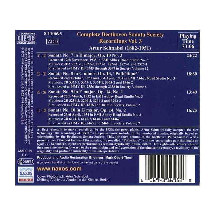 Beethoven: Piano Works Vol. 3 [Recorded 1932-1935] - slide-1