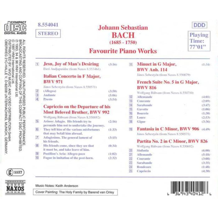 BACH: Favourite Piano Works - slide-1