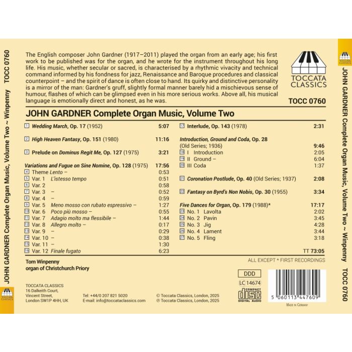 Gardner: Organ Music Vol. 2 - slide-1