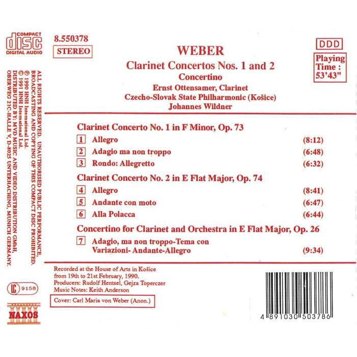 Weber: Clarinet Concertos 1 + 2 - slide-1