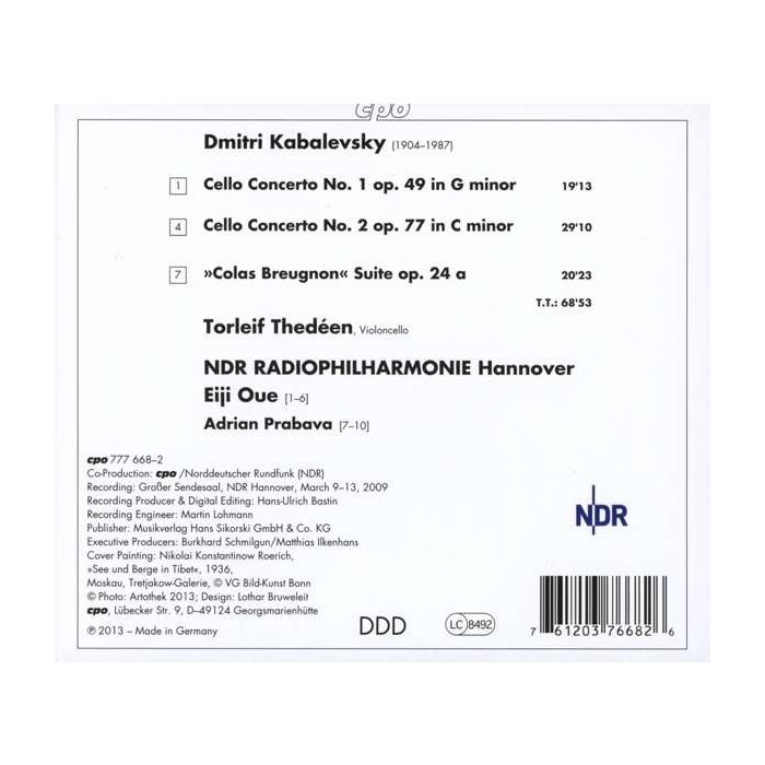 Kabalewsky: Cello Concertos Nos. 1 & 2, Colas Breugnon Suite - slide-1