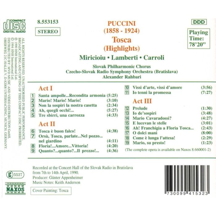 PUCCINI: Tosca (Highlights) - slide-1