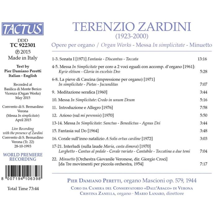 Zardini: Organ Works Messa In simplicitate Minuetto - slide-1