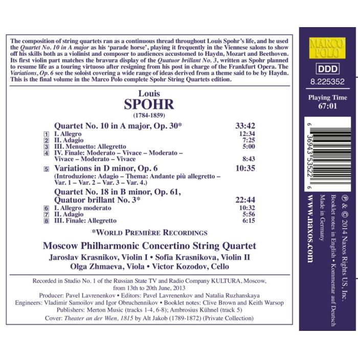 Spohr: String Quartets Vol. 17 - slide-1