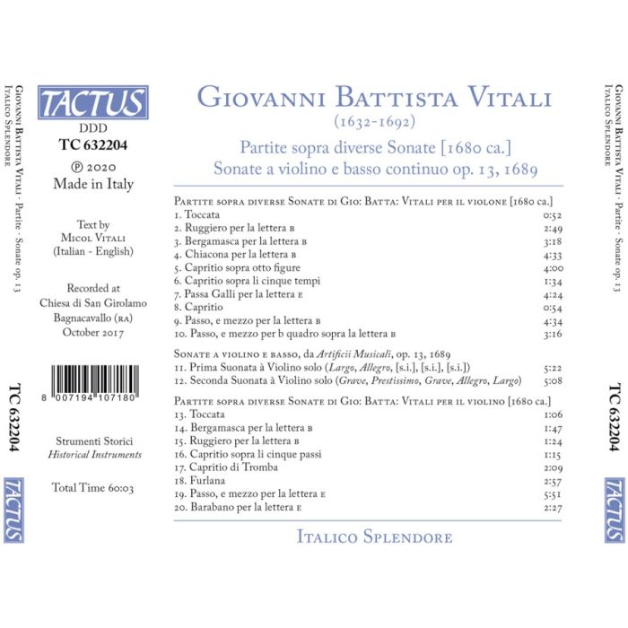 Vitali: Partite; Sonate op. 13 - slide-1