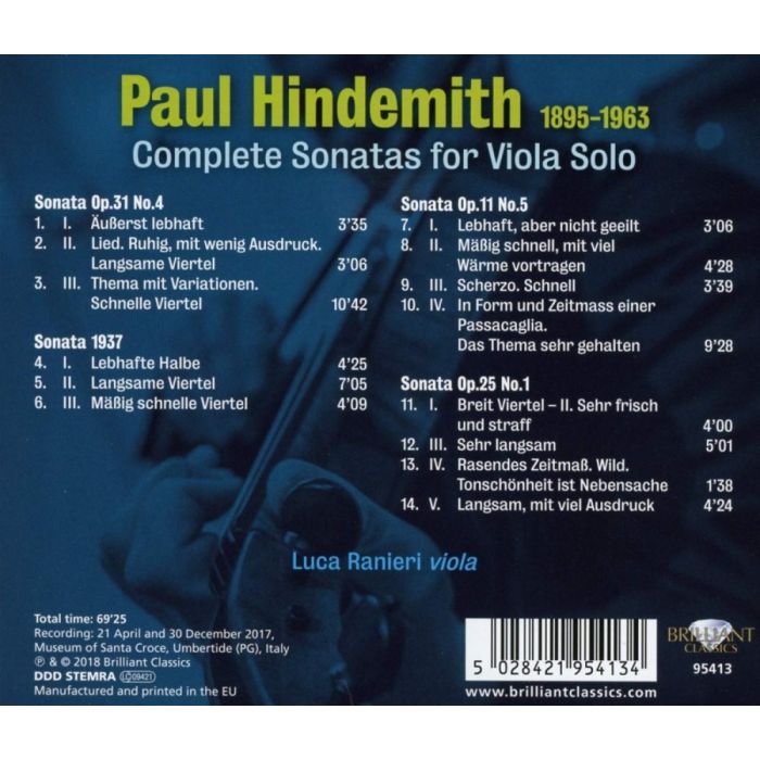 Hindemith: 4 Sonatas for Viola Solo - slide-1